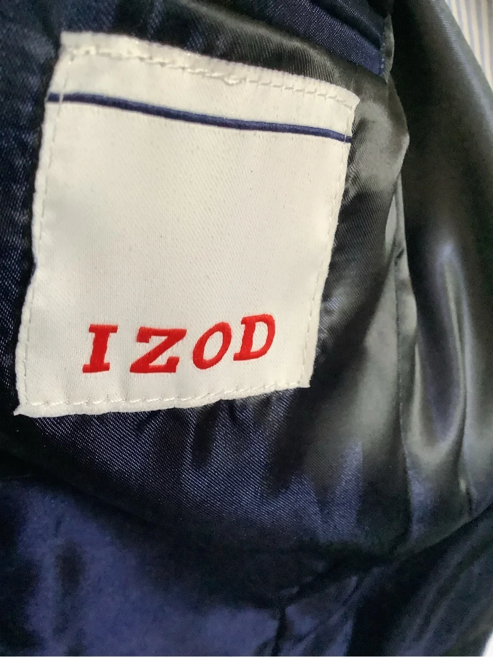Boys 10 Navy Blazer Striped Collar IZOD